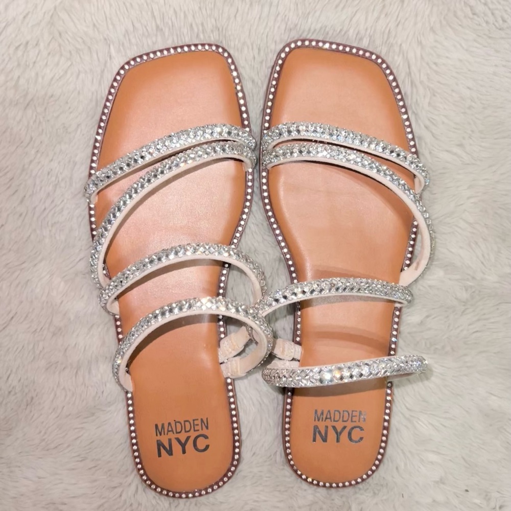 Madden Girl Sparkling Silver Sandals
